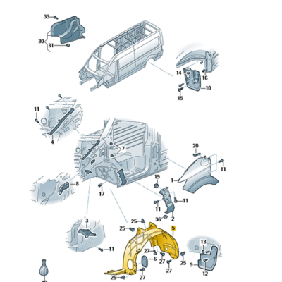 Radhausschale Innenkotflügel vorn links VW Crafter 7C0809957E