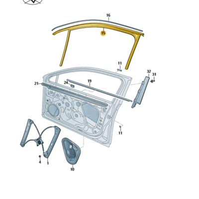 Fensterführung links vorn schwarz VW Passat 3G0837431AA5AP