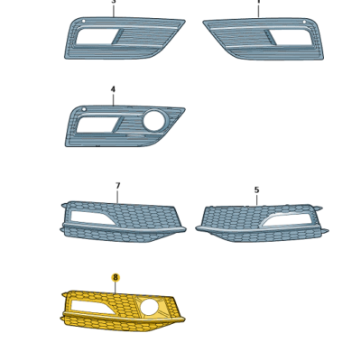 Luftführungsgitter Gitter Grill rechts Audi A4 B8 8K 8K0807682AA01C