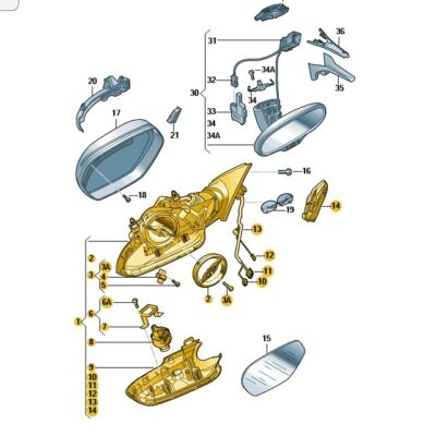 Außenspiegelgehäuse Außenspiegel links Audi A6 4G1857409AN01C