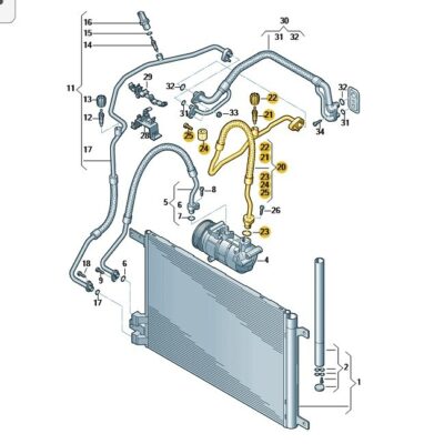 Kältemittelschlauch Klimaleitung Audi Seat Skoda VW 5Q0816743E