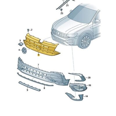 Kühlergrill satinschwarz/chromglanz VW Tiguan 5NA853651BFZLL