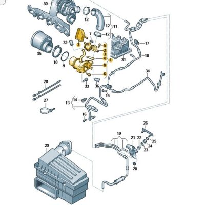 Kühler Abgasrückführung Regelklappe Audi Seat Skoda VW 04L131512P