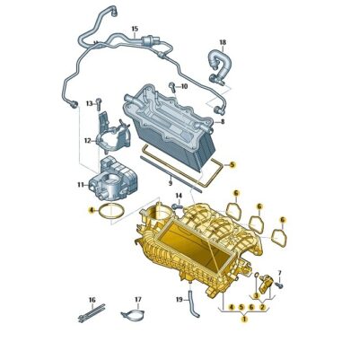 Saugrohr Ansaugkrümmer Audi Seat Skoda VW 04C129709E