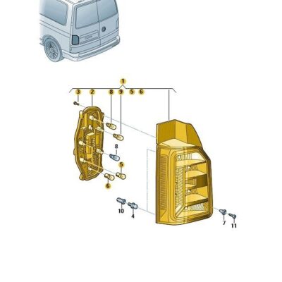 Schlussleuchte Rücklicht rechts VW T6 2016- 7E0945096T