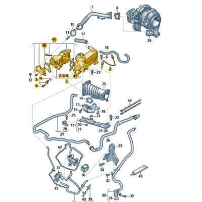 Agr Kühler Abgaskühler Audi A4 A5 059131511CG