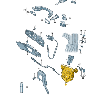 Türschloss Schloss Tür vorn links Audi Seat Skoda VW 5TB837015E