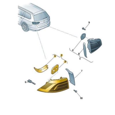 Schlussleuchte Rückleuchte Rücklicht links Skoda Superb 3V9945207C