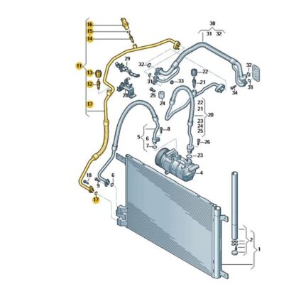 Kältemittelschlauch Klimaleitung Audi Q3 Kodiaq VW Tiguan 5QF816741E