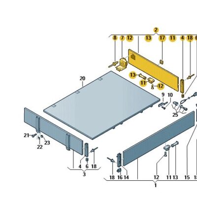 Ladeklappe Bordwand hinten aluminium VW T5 T6 Pritsche 7F0829055