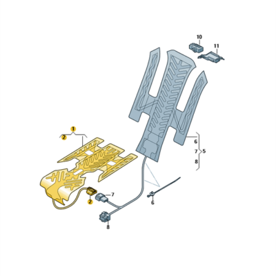 Sitz Heizung Heizelement Heizmatte hinten Audi Q7 4M0963555N