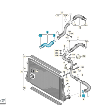 Druckschlauch Schlauch Rohr Audi Seat Skoda VW 1K0145832E