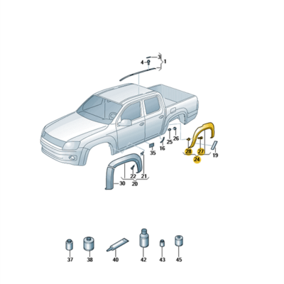 Radabdeckung rechts hinten VW Amarok 2HH854820A GRU