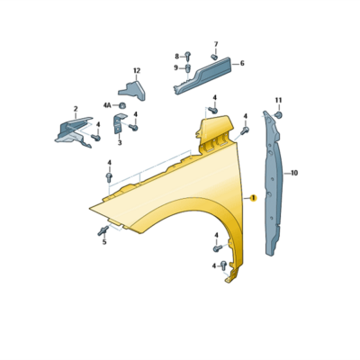 Kotflügel vorn rechts unlackiert Skoda Enyaq Elroq 5LJ821022