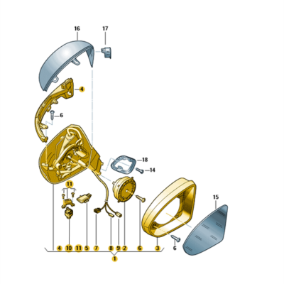 Außenspiegelgehäuse Außenspiegel links VW Passat 3G1857507FJ9B9