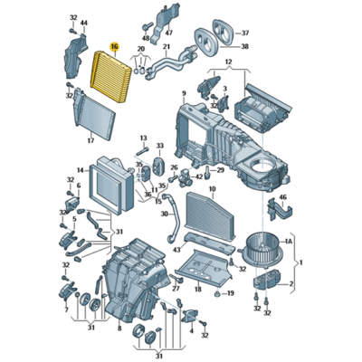 Wärmetauscher Klimaanlage Audi Seat Skoda VW 3C0819031A