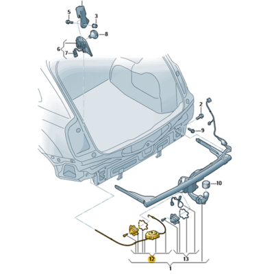 Reparatursatz Seilzug für Anhängerzug Audi Q3 8U0898493