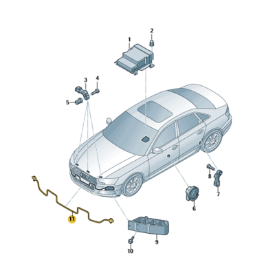 Druckschlauchsensor für Fussgängerschutz Audi A4 A5 RS4 8W0959121F