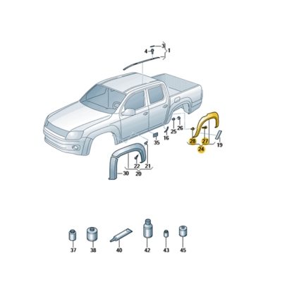 Radabdeckung links hinten Volkswagen Amarok 2HH854819A GRU