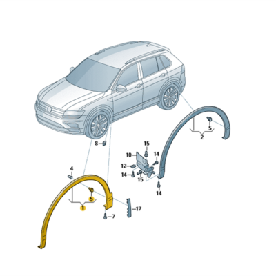 Radabdeckung links vorn VW Tiguan 5NA854731E 9B9