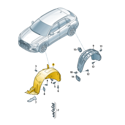 Radhausschale Innenkotflügel vorn links Audi Q3 83A821171E