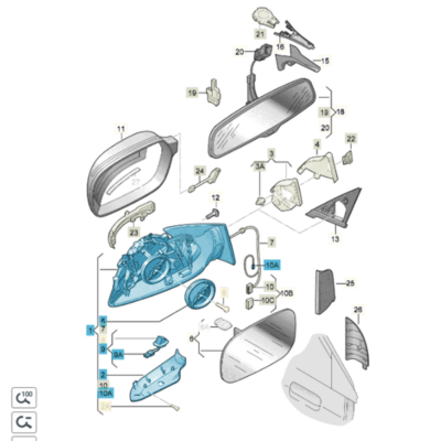 Außenspiegelgehäuse Außenspiegel links Audi A6 RS6 4F1857409AK01C